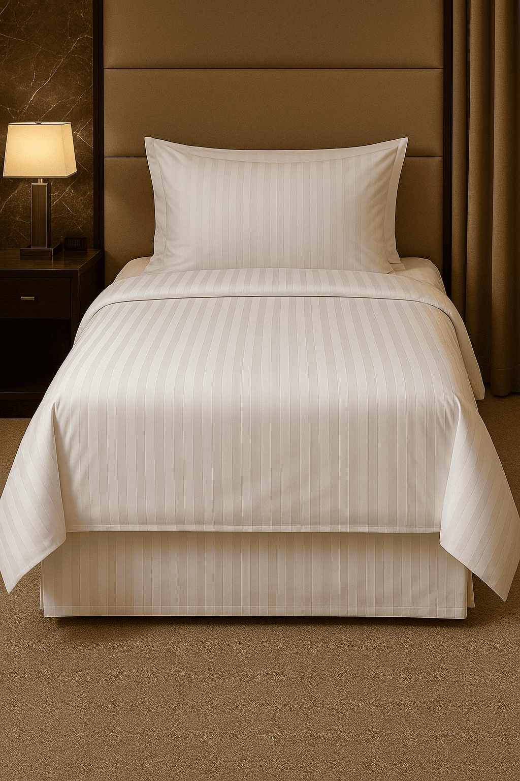 Tek Kişilik Nevresim 83 Tel Çizgili Polysaten 160x230