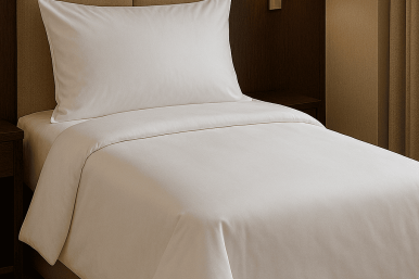 Tek Kişilik Nevresim 83 Tel Düz Saten Beyaz 160x230