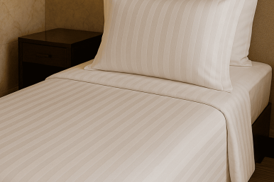 Tek Kişilik Çarşaf 83 Tel Çizgili Polysaten 160x240