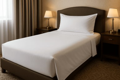 Tek Kişilik Çarşaf 83 Tel Düz Saten Beyaz 160x240