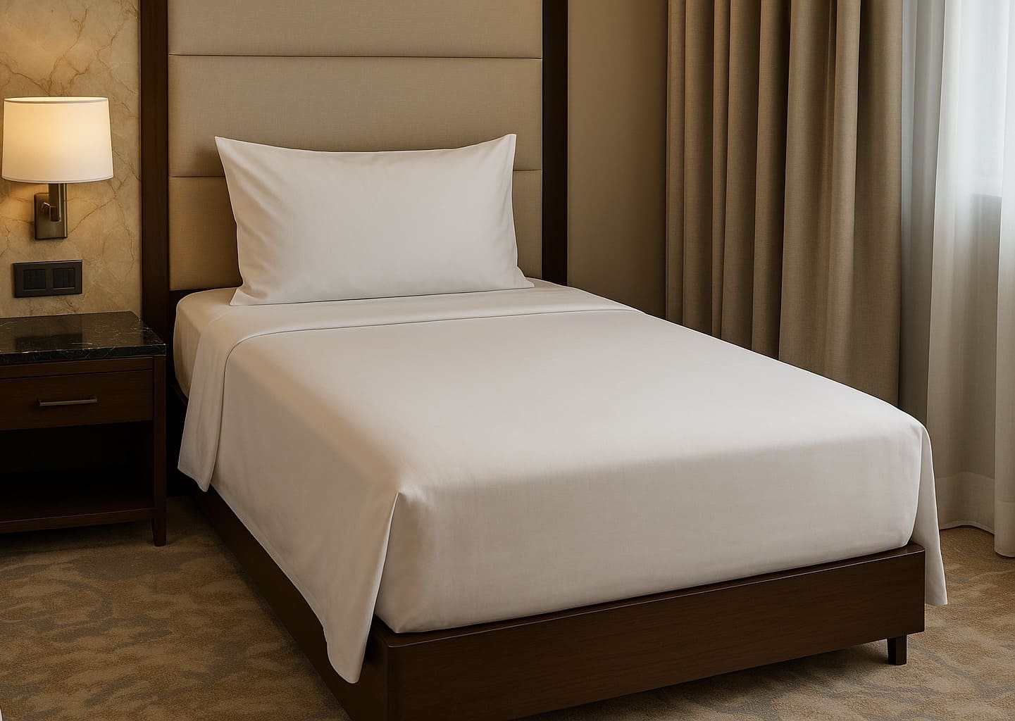 Tek Kişilik Çarşaf 63 Tel %100 Pamuk 180x280