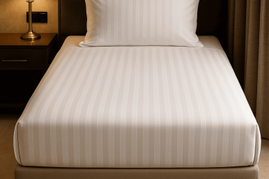 Tek Kişilik Çarşaf 83 Tel Çizgili Polysaten 180x280