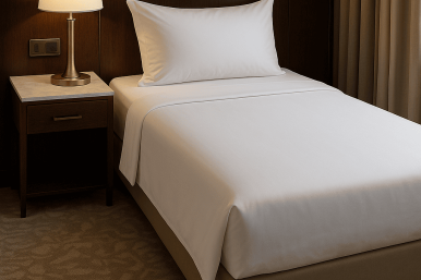 Tek Kişilik Çarşaf 83 Tel Düz Saten Beyaz 180x280