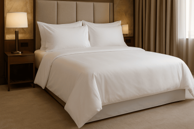 Çift Kişilik Nevresim 83 Tel Düz Saten Beyaz 200x230