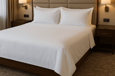 Çift Kişilik Çarşaf 83 Tel Düz Saten Beyaz 240x280