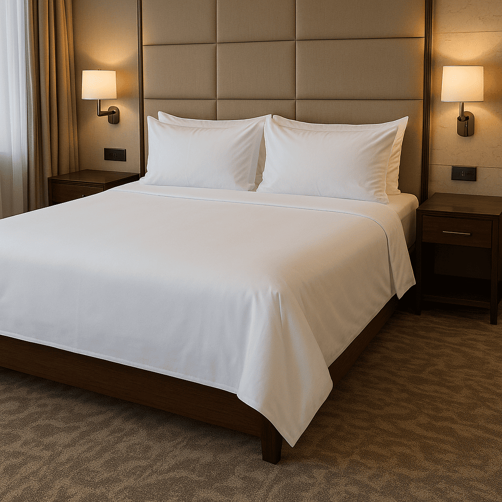 Çift Kişilik Çarşaf 83 Tel Düz Saten Beyaz 240x280