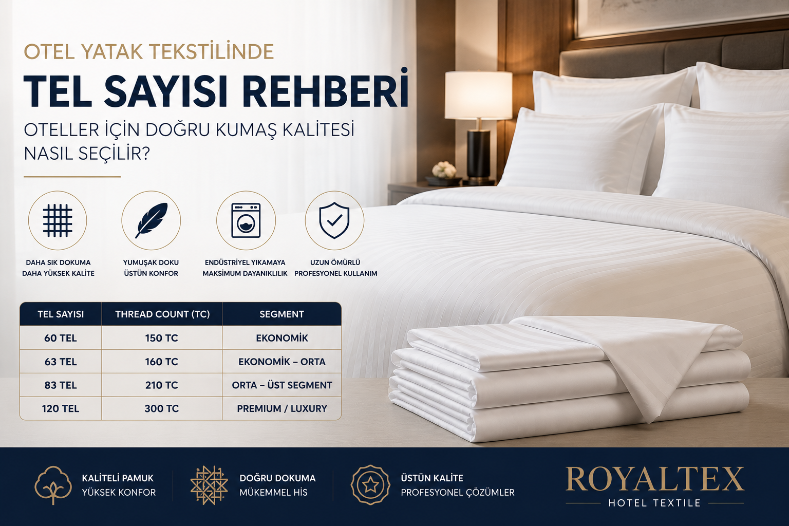 Otel Yatak Tekstilinde Tel Sayısı Rehberi: Oteller İçin Doğru Kumaş Kalitesi Nasıl Seçilir?