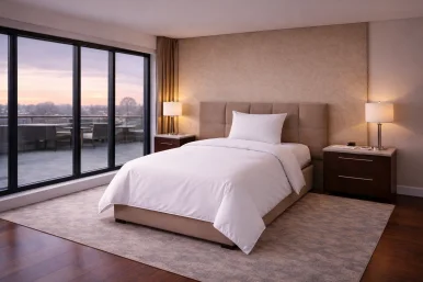 Otel Yorgan Kılıfı 160x230 cm – 120 Tel Düz Beyaz | %100 Pamuk