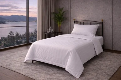 Otel Yorgan Kılıfı 160x230 cm – 83 Tel Çizgili | %100 Pamuk