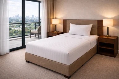 Otel Yatak Çarşafı 160x240 cm – 83 Tel Çizgili | Pamuk Polyester