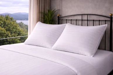 Otel Yastık Kılıfı 50x70 cm – 83 Tel Çizgili | %100 Pamuk